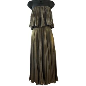 Anthropologie Pleated Metallic Skirt Set 2 Piece Set NWT Size 8